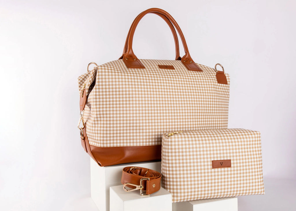 Pattern Of Joy Brown Duffle Bag