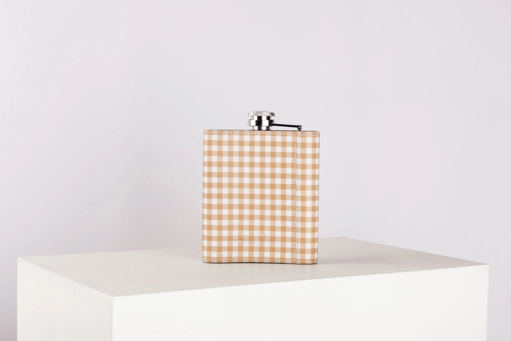 Pattern Of Joy Brown Hip Flask