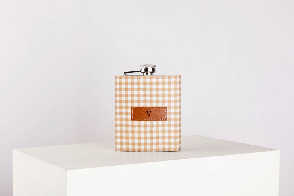 Pattern Of Joy Brown Hip Flask