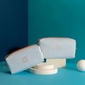 Pattern Of Joy Blue Toiletry Rectangular Pouches – Set Of 2