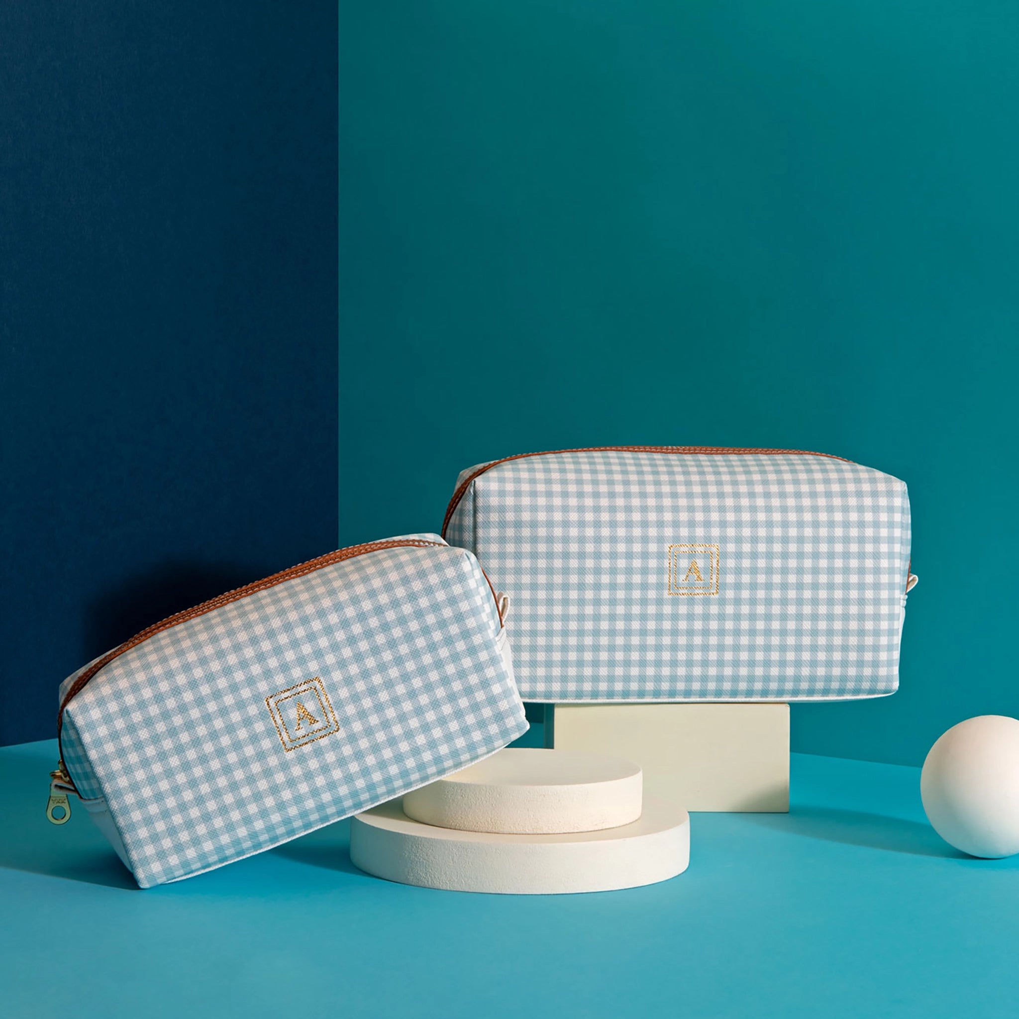 Pattern Of Joy Blue Toiletry Rectangular Pouches – Set Of 2