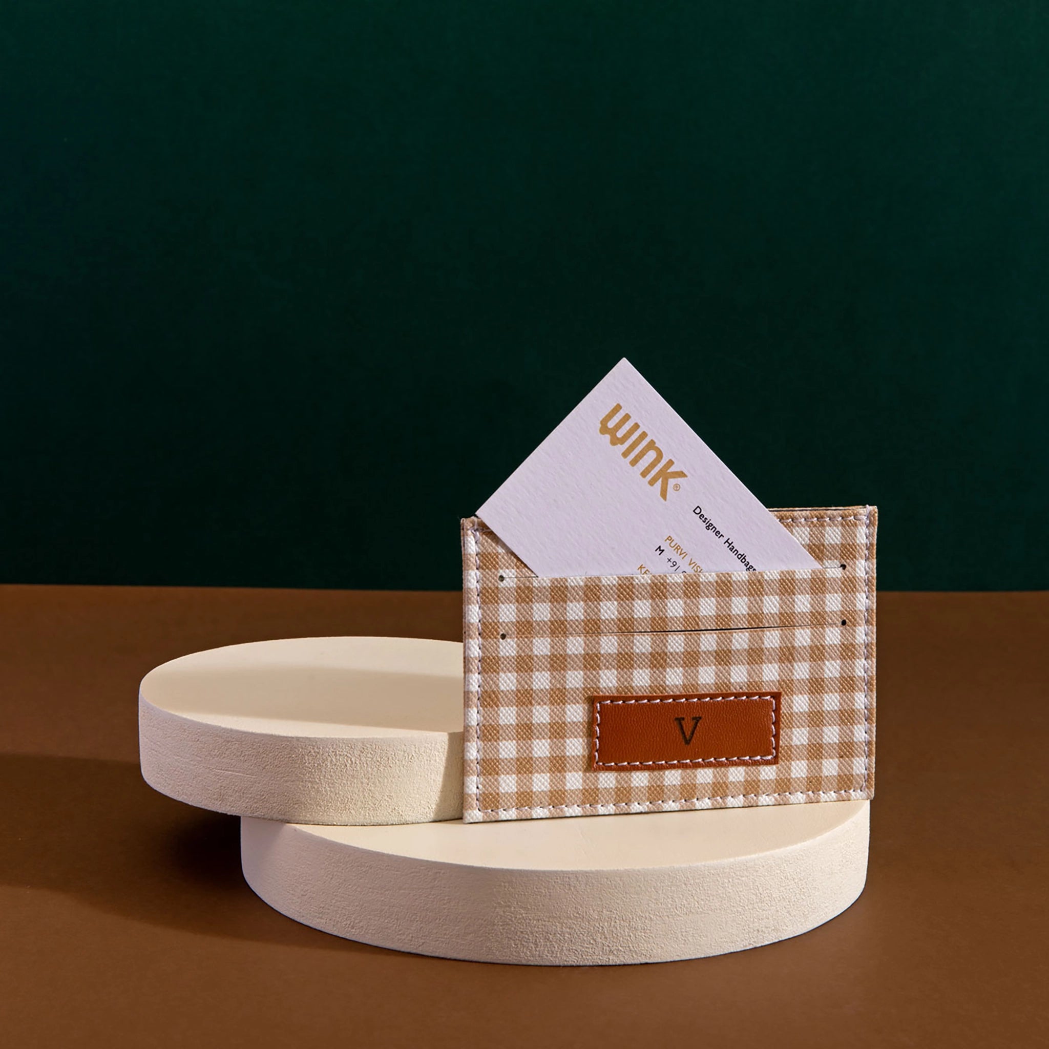 Pattern Of Joy Brown Card Holder