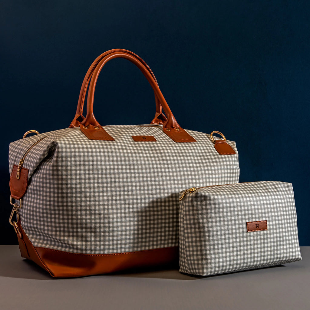 Pattern Of Joy Grey Duffle Bag for Men