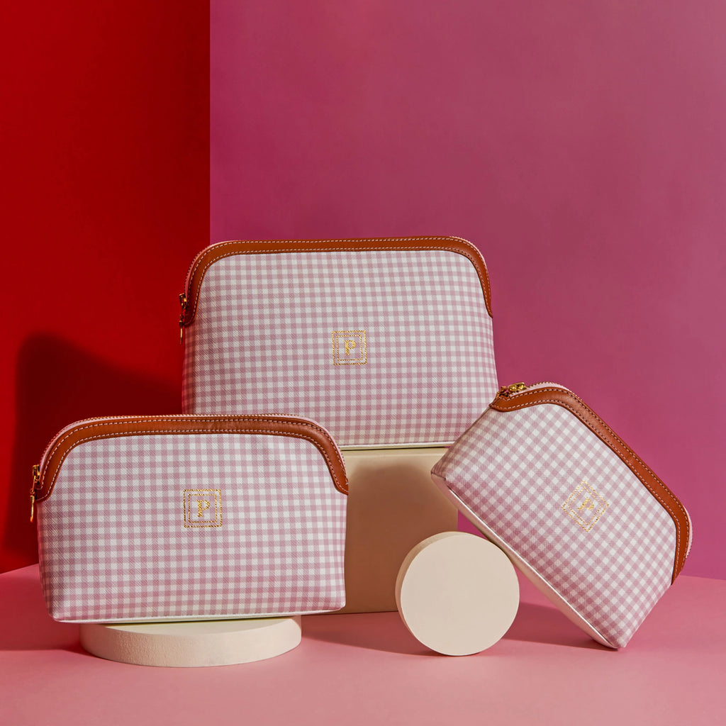 Pattern Of Joy Pink Oval All Purpose Pouch – Set of 3