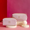 Pattern Of Joy Pink Rectangular Toiletry Pouches – Set Of 2