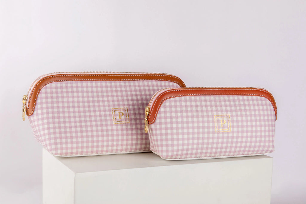Pattern Of Joy Pink Wide Base Makeup Pouch – Set of 2